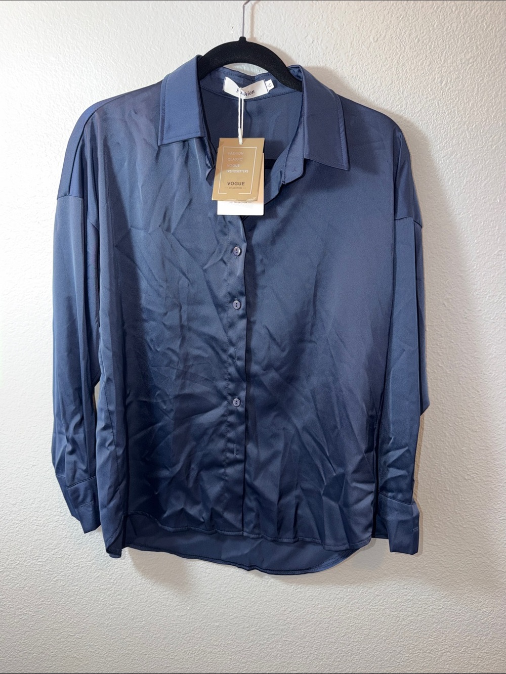 Fashion Navy Men's Casual Button-Down Shirt